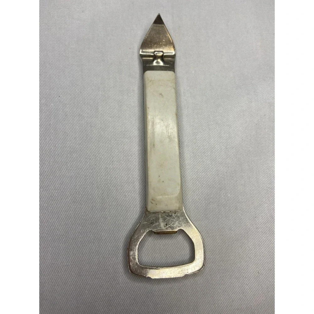 Vintage Marlin National Bank Texas‎ Bottle Opener Can Piercer Church Key White